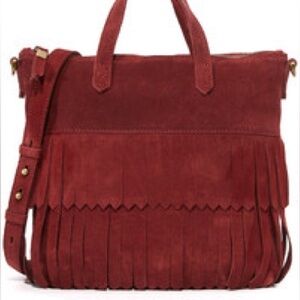 Madewell Suede Fringe Transport Crossbody Bag